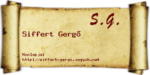 Siffert Gergő névjegykártya