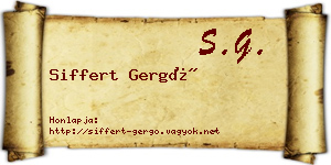 Siffert Gergő névjegykártya